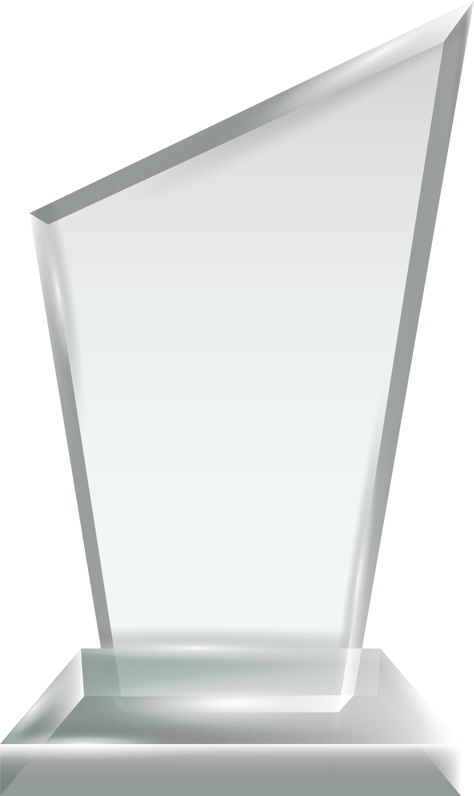 Transparent Blank Crystal Glass Trophy Award template